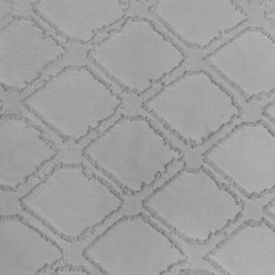 Dainty Home Aurora 3D Chenille Embroidered Striped Linen Textured Shower Curtain