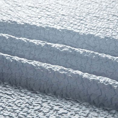 Dainty Home Tranquility Seersucker Embossed Weave Textured Fabric Solid Shower Curtain