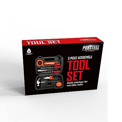 9 Piece Household Handy Solutions Tool Set For Everyday Tasks
