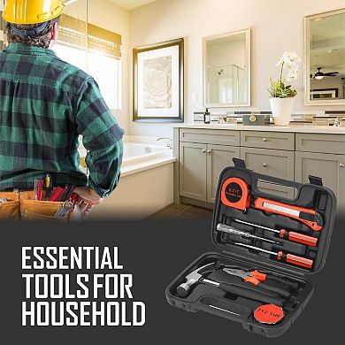 9 Piece Household Handy Solutions Tool Set For Everyday Tasks