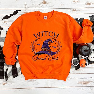 Simply Sage Market Witch Social Club Purple Hat Sweatshirt