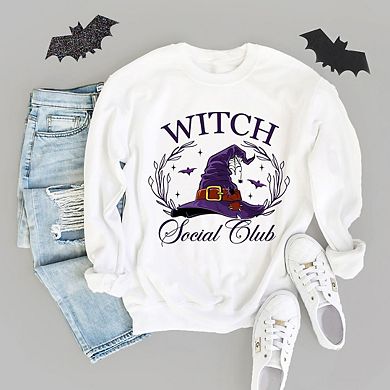 Simply Sage Market Witch Social Club Purple Hat Sweatshirt