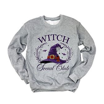 Simply Sage Market Witch Social Club Purple Hat Sweatshirt