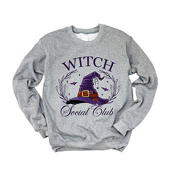 Simply Sage Market Witch Social Club Purple Hat Sweatshirt