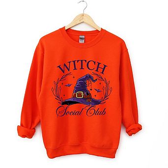 Simply Sage Market Witch Social Club Purple Hat Sweatshirt
