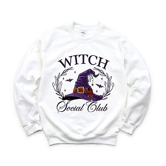 Simply Sage Market Witch Social Club Purple Hat Sweatshirt