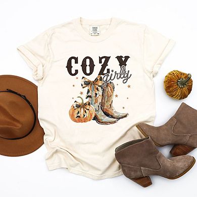 Coquette Fall Western Boots Garment Dyed Tees