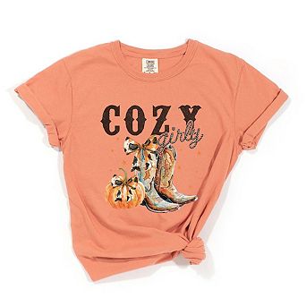 Coquette Fall Western Boots Garment Dyed Tees
