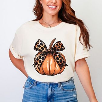 Simply Sage Market Coquette Fall Pumpkin Garment Dyed Tee