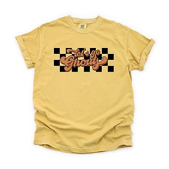 Let's Go Ghouls Checkered Garment Dyed Tees