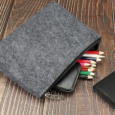 Felt Pencil Bag Pen Case Stationery Storage Zipper Pouch For Office Organizer
