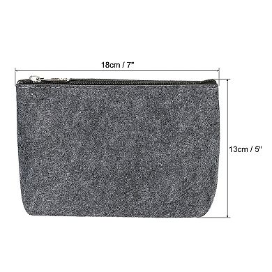 Felt Pencil Bag Pen Case Stationery Storage Zipper Pouch For Office Organizer