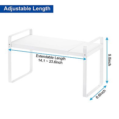 Expandable Cabinet Shelf Organizers, Stackable Counter Storage Shelf For Bathroom Pantry Cupboard