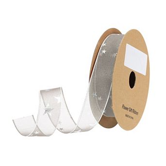 Bright Colored Organza Sheer Star Ribbons Roll For Diy Crafts, Gift Wrapping, Holiday Decoration