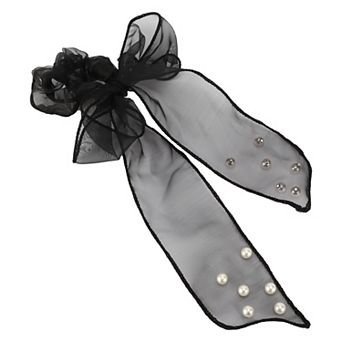 Fashion Elegant Faux Pearl Bow Hair Scrunchies For Women For Girls 1 pc