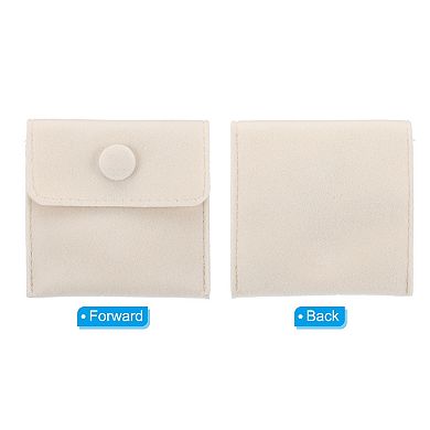 7x7cm Jewelry Pouches With Snap Button, 6 Pcs Soft Storage