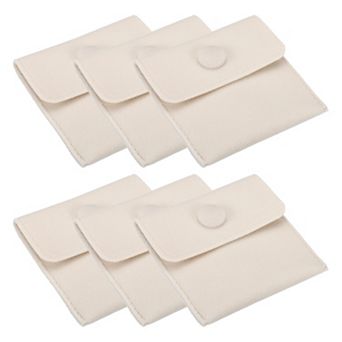 7x7cm Jewelry Pouches With Snap Button, 6 pc Soft Storage