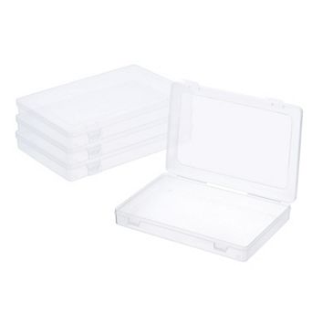 9x6x1.2inch Clear Storage Box With Hinged Lid For Beads Jewelry Small Items Art Craft Projects