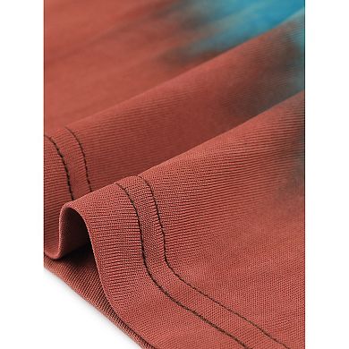 Plus Size Tops For Women Tie Dye Crew Neck 3/4 Sleeve High Low Tunic Tops Tee Shirts