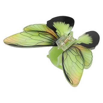 Butterfly Hair Clips Hairdo Clip For Women 4.13"x3.58"x1.57" Green Black 1 pc