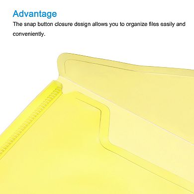 File Folders Plastic Envelopes Document Organizer With Snap Button For Office 12.8" x 9.2" 12 Pk