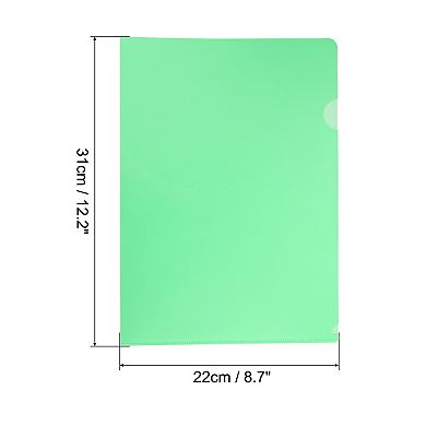 L Type Folders File Project Pockets Clear Paper Document Jacket Sleeve For Office