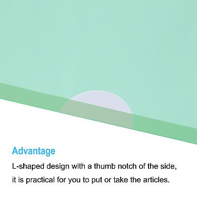 L Type Folders File Project Pockets Clear Paper Document Jacket Sleeve For Office