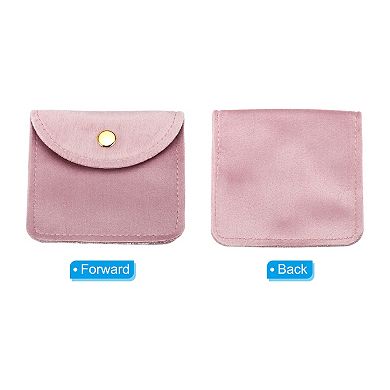 8x8cm Jewelry Pouches with Snap Button, 5 Pcs Soft Storage