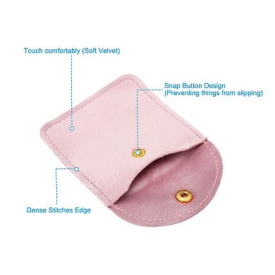8x8cm Jewelry Pouches with Snap Button, 5 Pcs Soft Storage