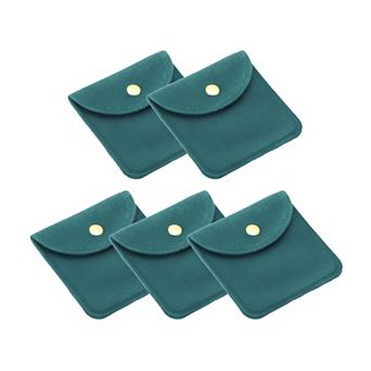 8x8cm Jewelry Pouches with Snap Button, 5 pc Soft Storage