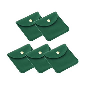 8x8cm Jewelry Pouches with Snap Button, 5 pc Soft Storage