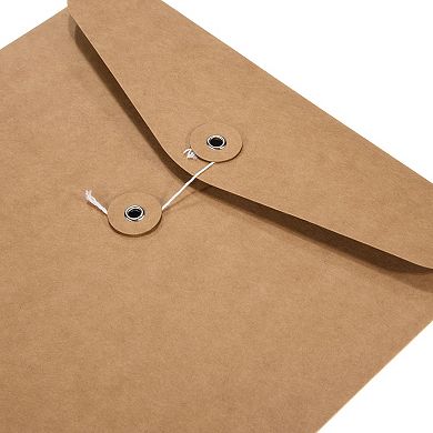 String File Folders 10 Pack A4 Size Document Letter Organizer Holder Filing Envelopes Jacket, Brown