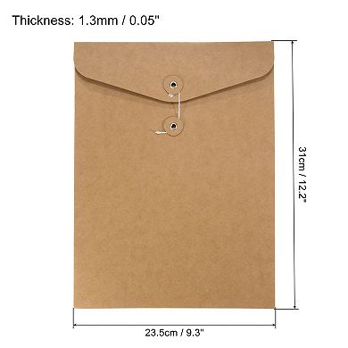 String File Folders 10 Pack A4 Size Document Letter Organizer Holder Filing Envelopes Jacket, Brown