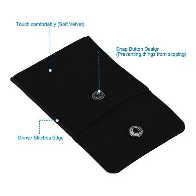 7x7cm Jewelry Pouches with Snap Button, 12 Pcs Soft Storage