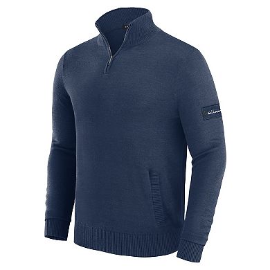 Men's J. Palmer Navy Seattle Seahawks Franchise Quarter-Zip Sweater