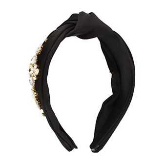 Fashion Elegant Faux Diamond Satin Wide Headband For Women For Girls 1 pc