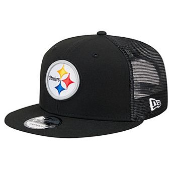 Men's New Era Black Pittsburgh Steelers Main Trucker 9FIFTY Snapback Hat