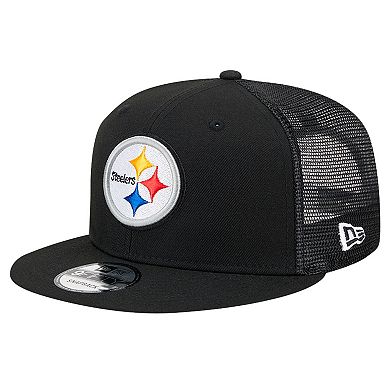 Men's New Era Black Pittsburgh Steelers Main Trucker 9FIFTY Snapback Hat