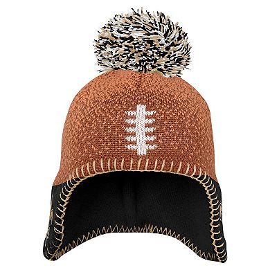Infant Brown New Orleans Saints Football Head Knit Hat with Pom