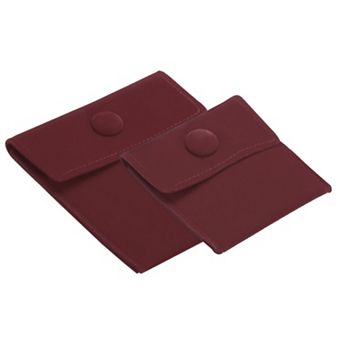 Jewelry Pouch, Soft Velvet Pouches With Snap Button Portable Storage For Necklace Bracelet