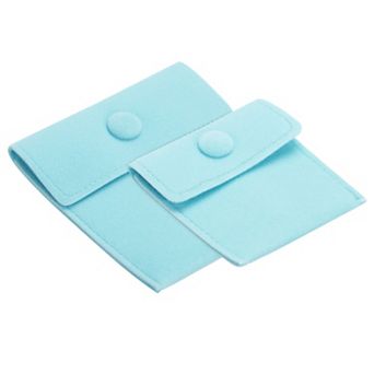 Jewelry Pouch, Soft Velvet Pouches With Snap Button Portable Storage For Necklace Bracelet
