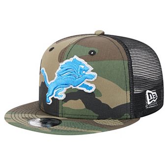 Youth New Era Camo Detroit Lions Throwback Main Trucker 9FIFTY Snapback Hat