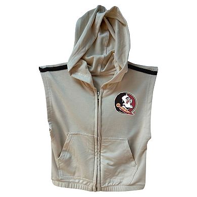 Girls Toddler Wes & Willy Tan Florida State Seminoles Tri-Blend Sleeveless Full-Zip Hoodie & Tiered Skirt Set