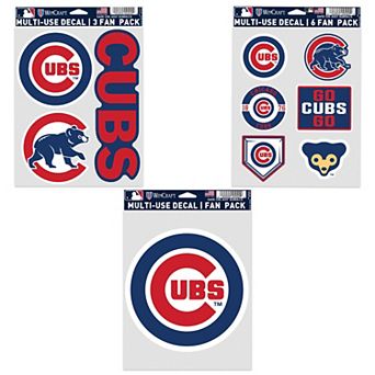 WinCraft Chicago Cubs Three-Pack Fan Decal Set