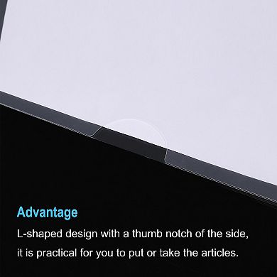 L Type Folders, File Project Pockets Clear Paper Document Jacket Sleeve For Office