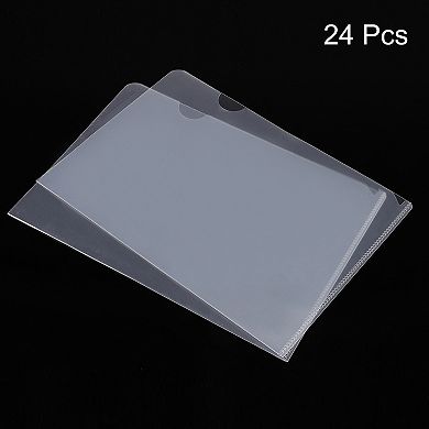 L Type Folders, File Project Pockets Clear Paper Document Jacket Sleeve For Office