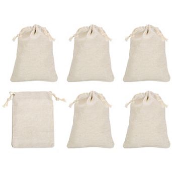 8"x6" Money Sacks Bag, 6 pc Deposit Change Transit Bags, Beige