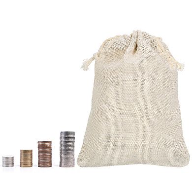 8"x6" Money Sacks Bag, 6pcs Deposit Change Transit Bags, Beige