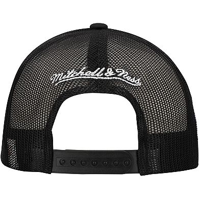 Men's Mitchell & Ness Black Brooklyn Nets Script Trucker Adjustable Hat