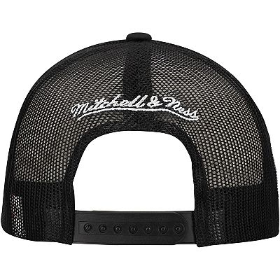 Men's Mitchell Ness Black Brooklyn Nets Script Trucker